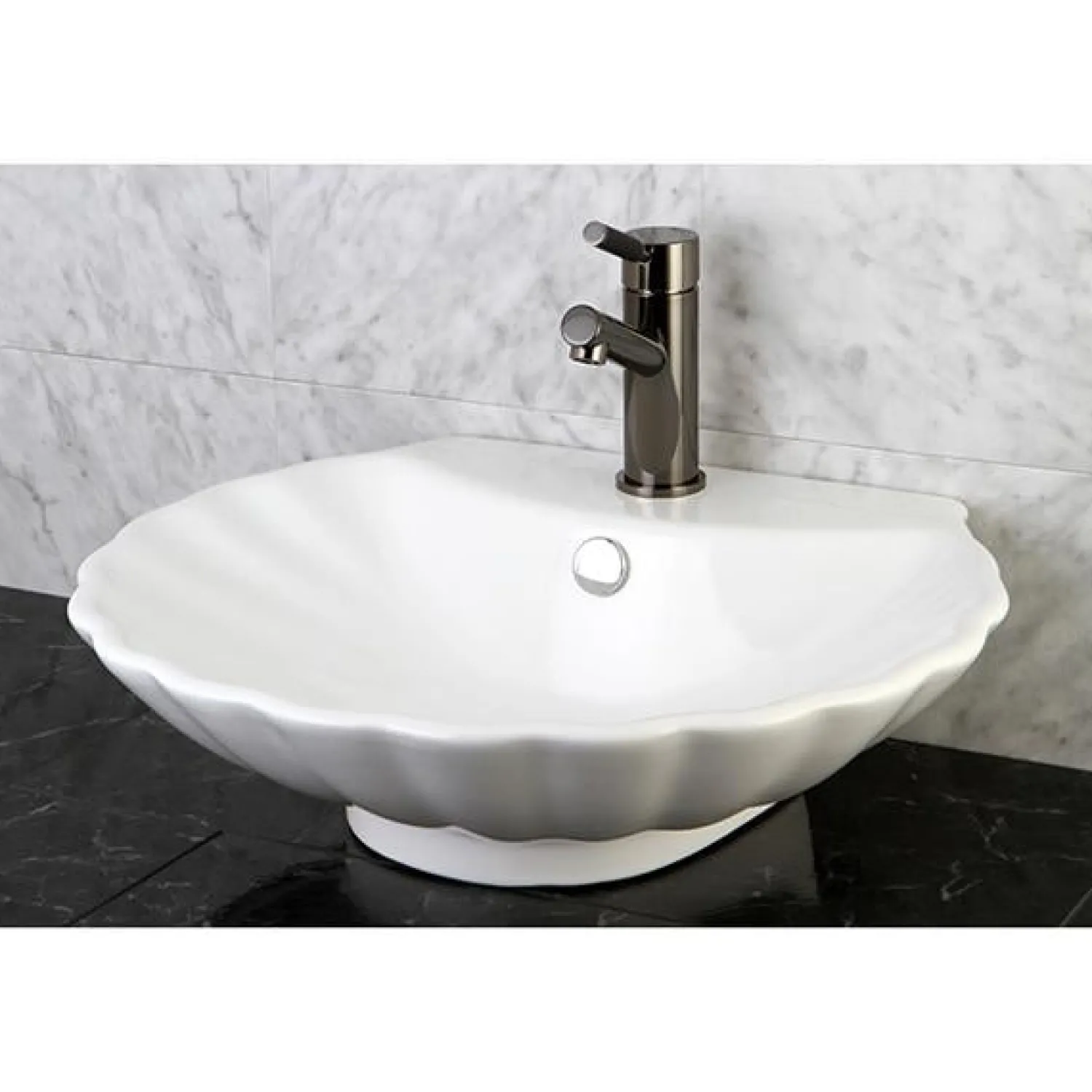 Discount NS8420DKL Water Onyx Single Handle Lavatory Faucet with Anti-Slide Handle Sleeve and Brass Pop up Drain in Black Nickel 4" Center Set