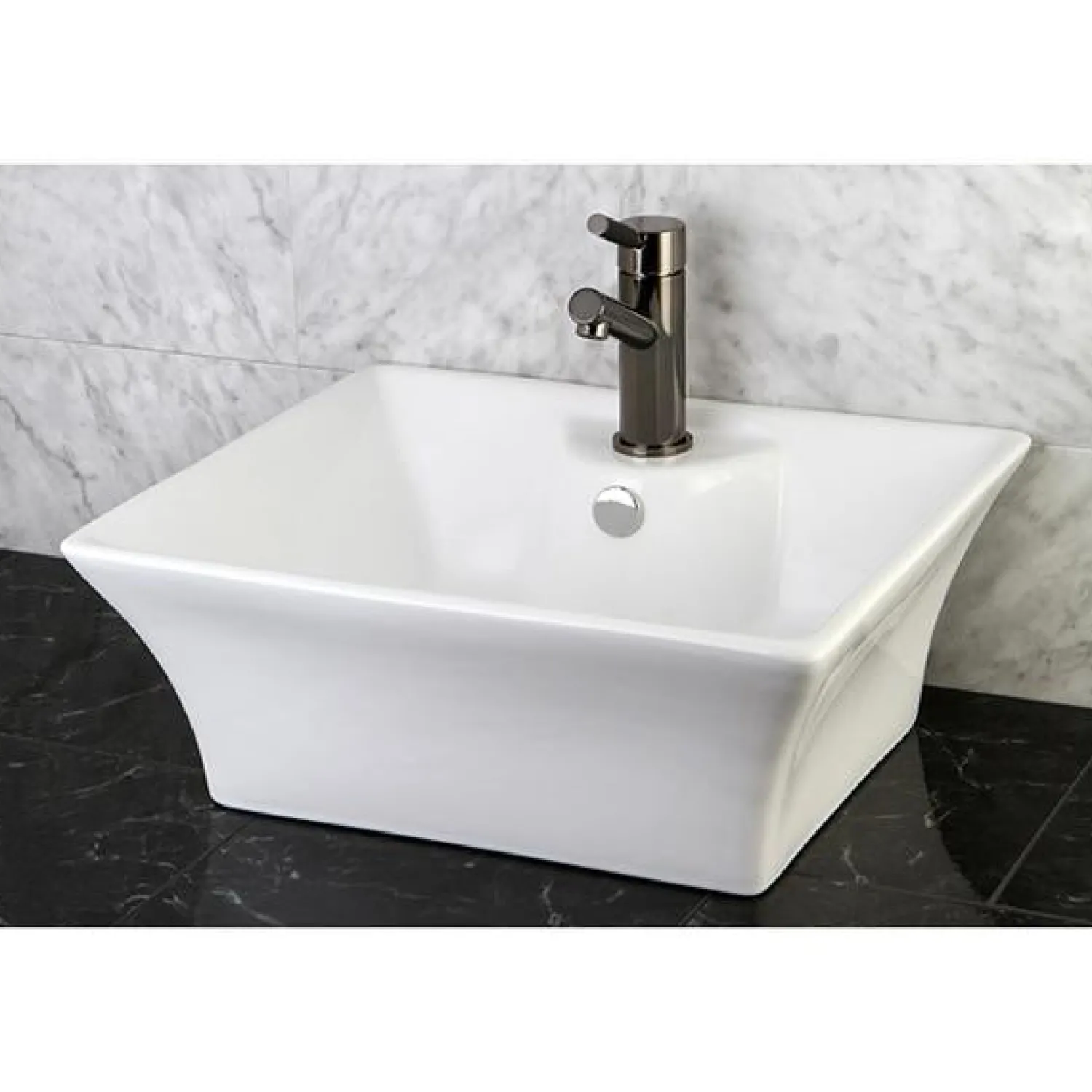 Discount NS8420DKL Water Onyx Single Handle Lavatory Faucet with Anti-Slide Handle Sleeve and Brass Pop up Drain in Black Nickel 4" Center Set