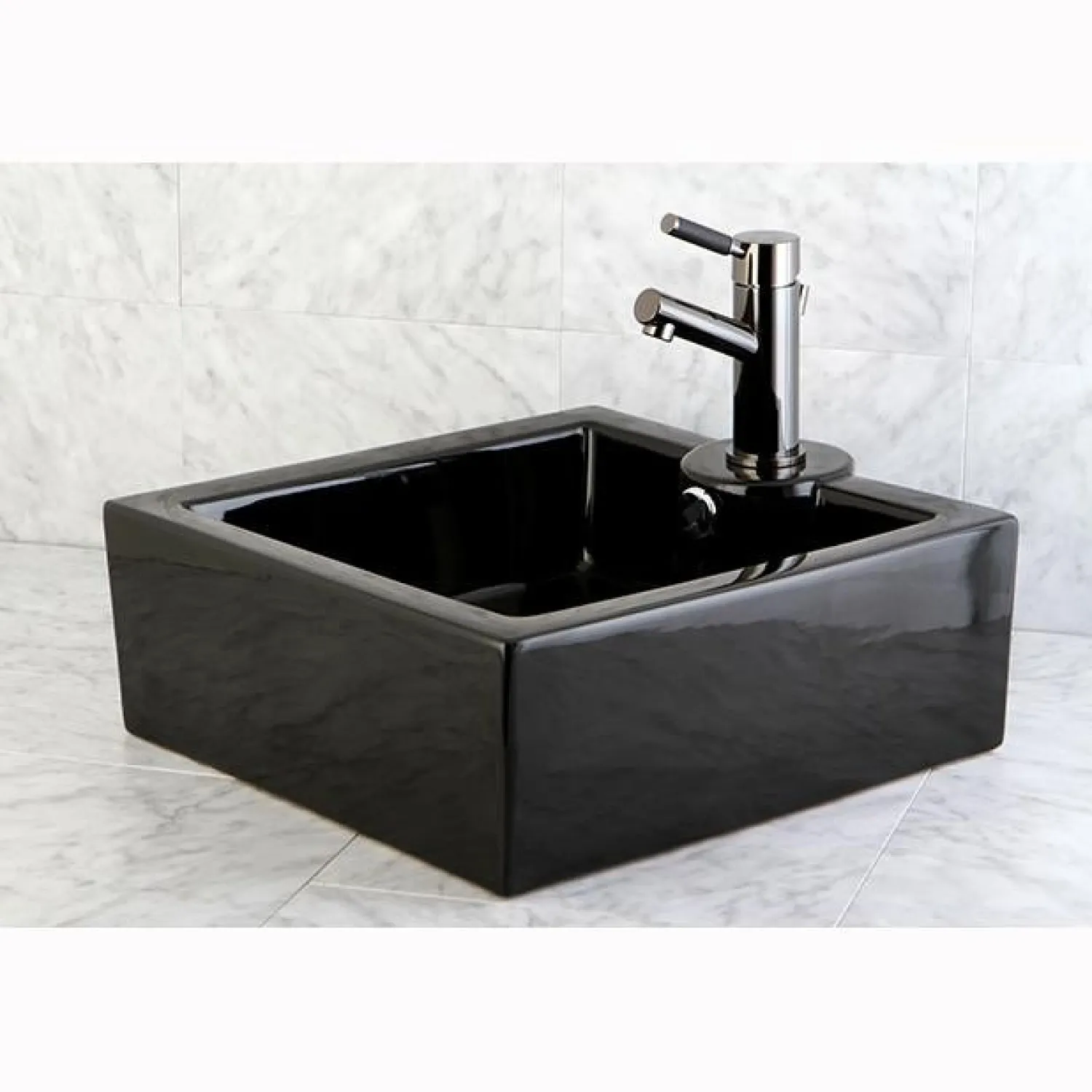 Discount NS8420DKL Water Onyx Single Handle Lavatory Faucet with Anti-Slide Handle Sleeve and Brass Pop up Drain in Black Nickel 4" Center Set