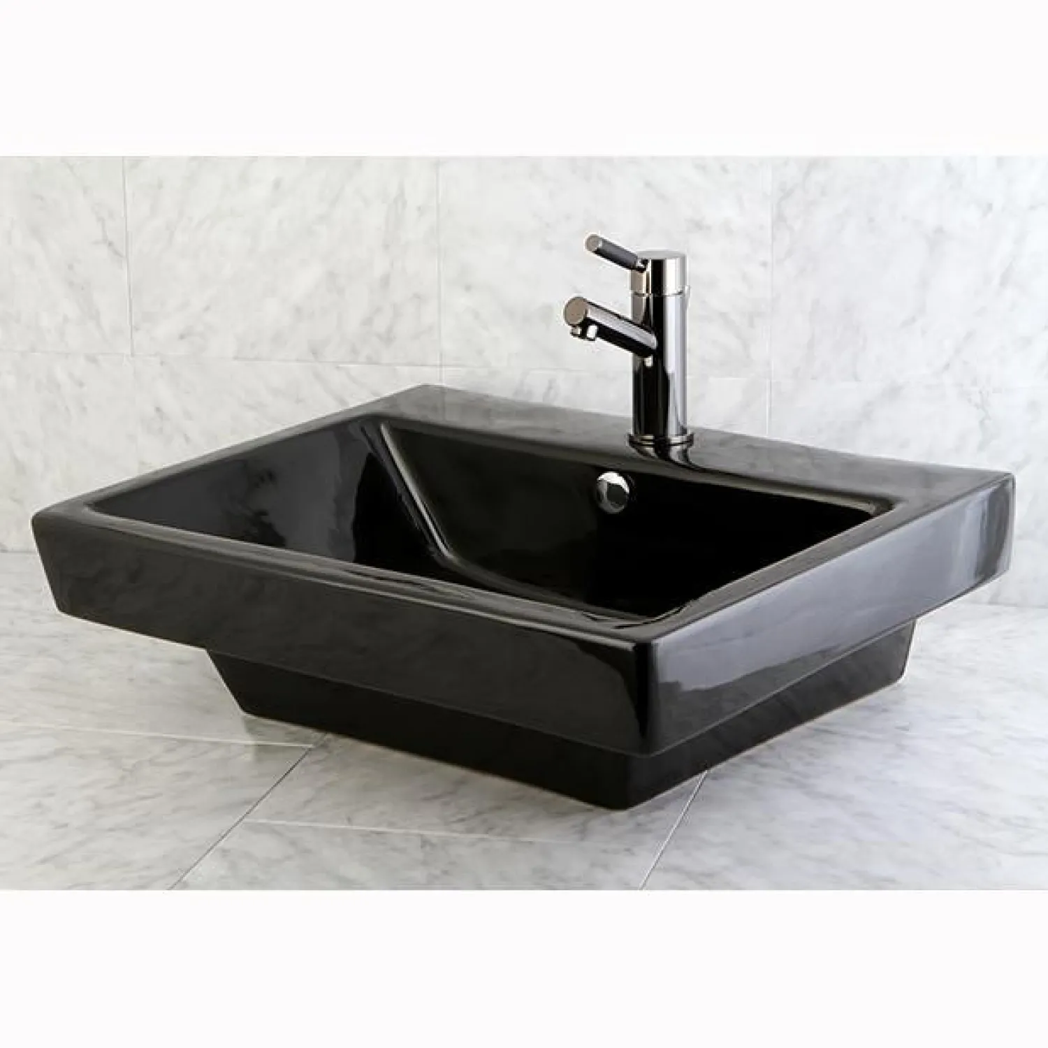 Discount NS8420DKL Water Onyx Single Handle Lavatory Faucet with Anti-Slide Handle Sleeve and Brass Pop up Drain in Black Nickel 4" Center Set