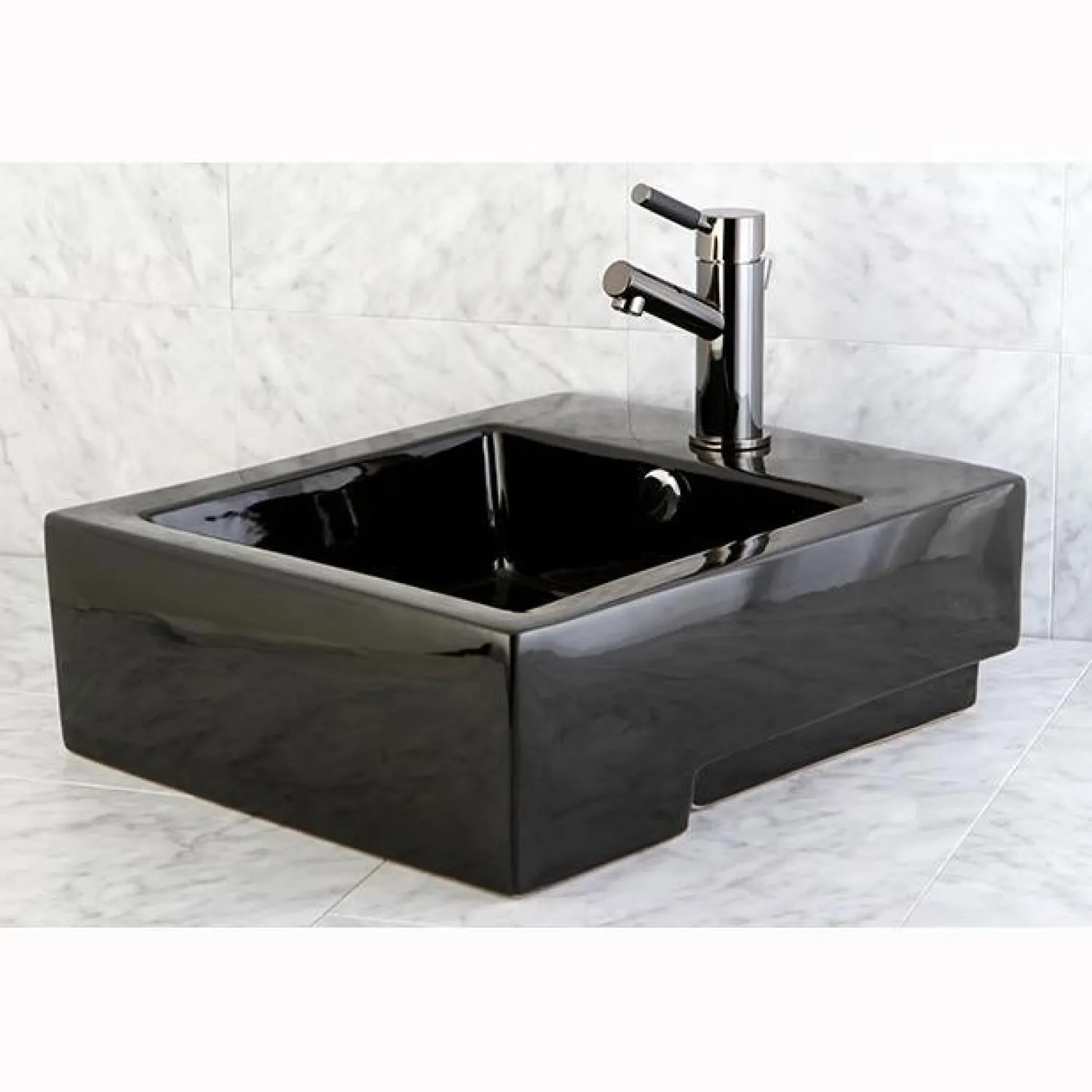 Discount NS8420DKL Water Onyx Single Handle Lavatory Faucet with Anti-Slide Handle Sleeve and Brass Pop up Drain in Black Nickel 4" Center Set