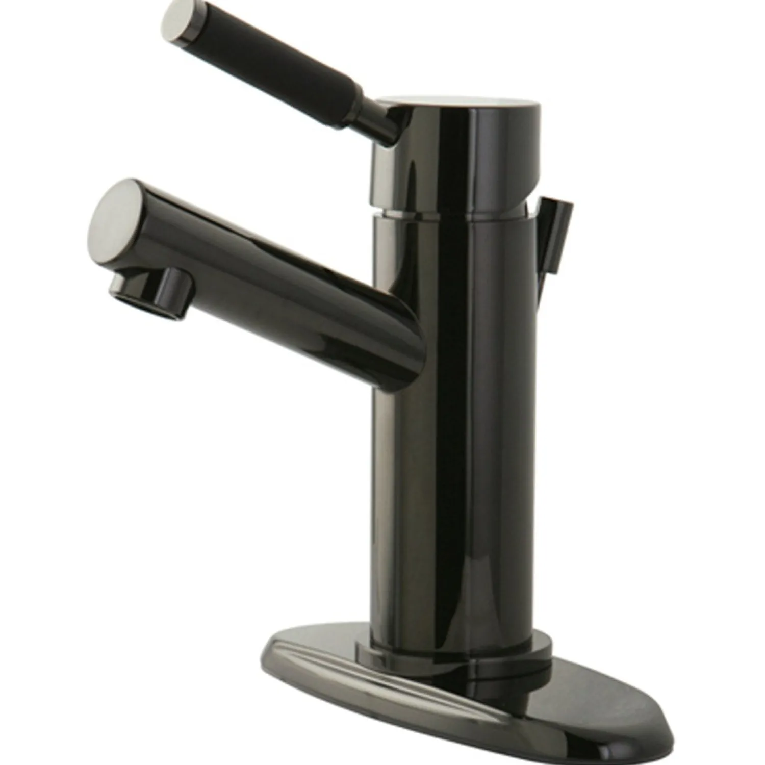 Discount NS8420DKL Water Onyx Single Handle Lavatory Faucet with Anti-Slide Handle Sleeve and Brass Pop up Drain in Black Nickel 4" Center Set