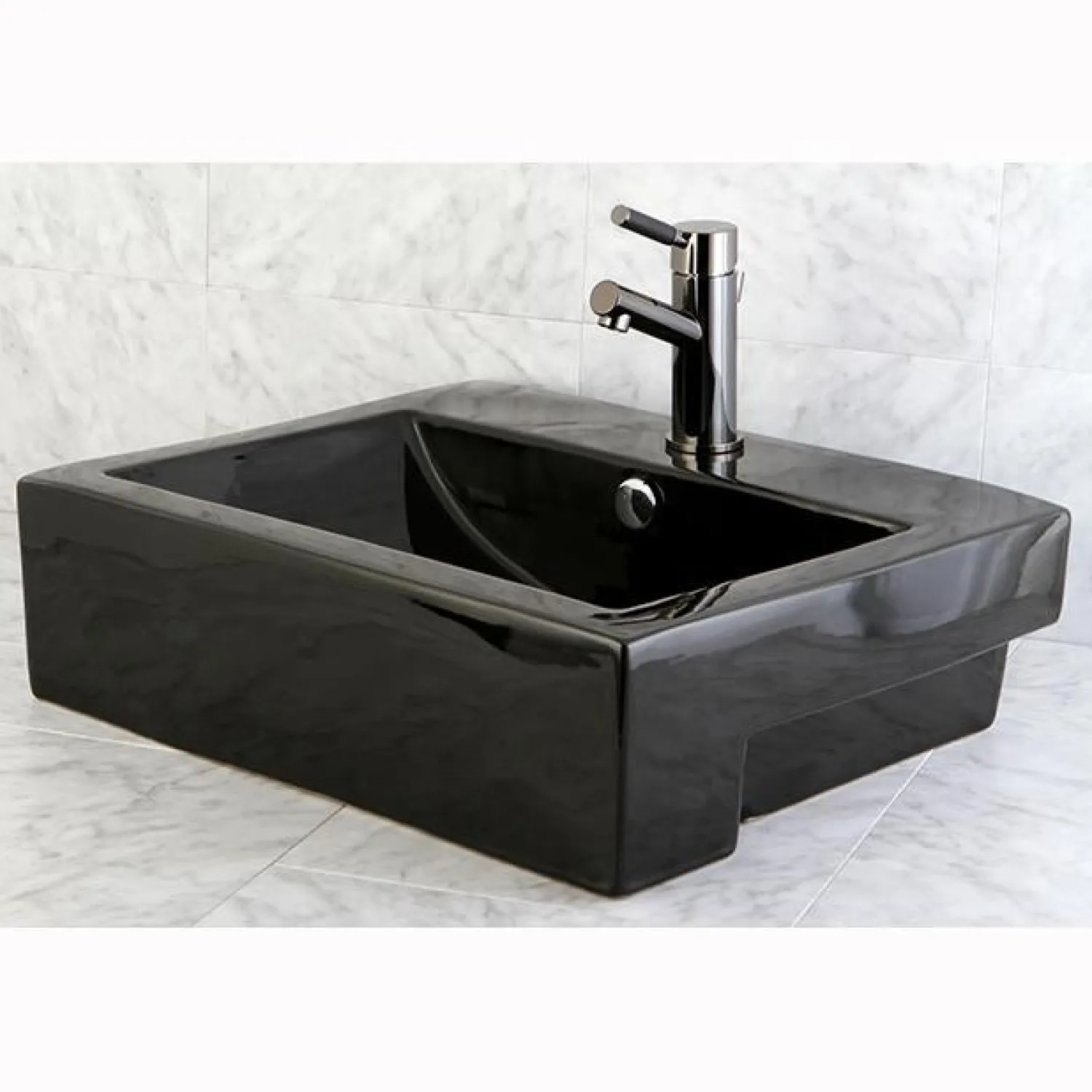 Discount NS8420DKL Water Onyx Single Handle Lavatory Faucet with Anti-Slide Handle Sleeve and Brass Pop up Drain in Black Nickel 4" Center Set