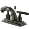 Sale NS4640DKL Water Onyx 4 Inch Centerset Lavatory Faucet with Brass Pop up Drain in Black Nickel 4" Center Set
