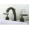 Best NS2960DKL Water Onyx Widespread Lavatory Faucet with Lever Handles and Brass Pop up Drain in Black Nickel 8" Widespread