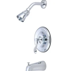 Hot Nu French Single Handle Tub and Shower Faucet in Polished Chrome Tub & Shower Sets