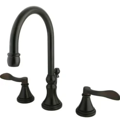 Outlet Nu French Two Handle 8" to 16" Widespread Lavatory Faucet with Brass Pop-up 8" Widespread