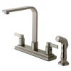 Online Nuvofusion Euro high Rise Spout Kitchen Faucet with Side Sprayer Faucets With Side Spray