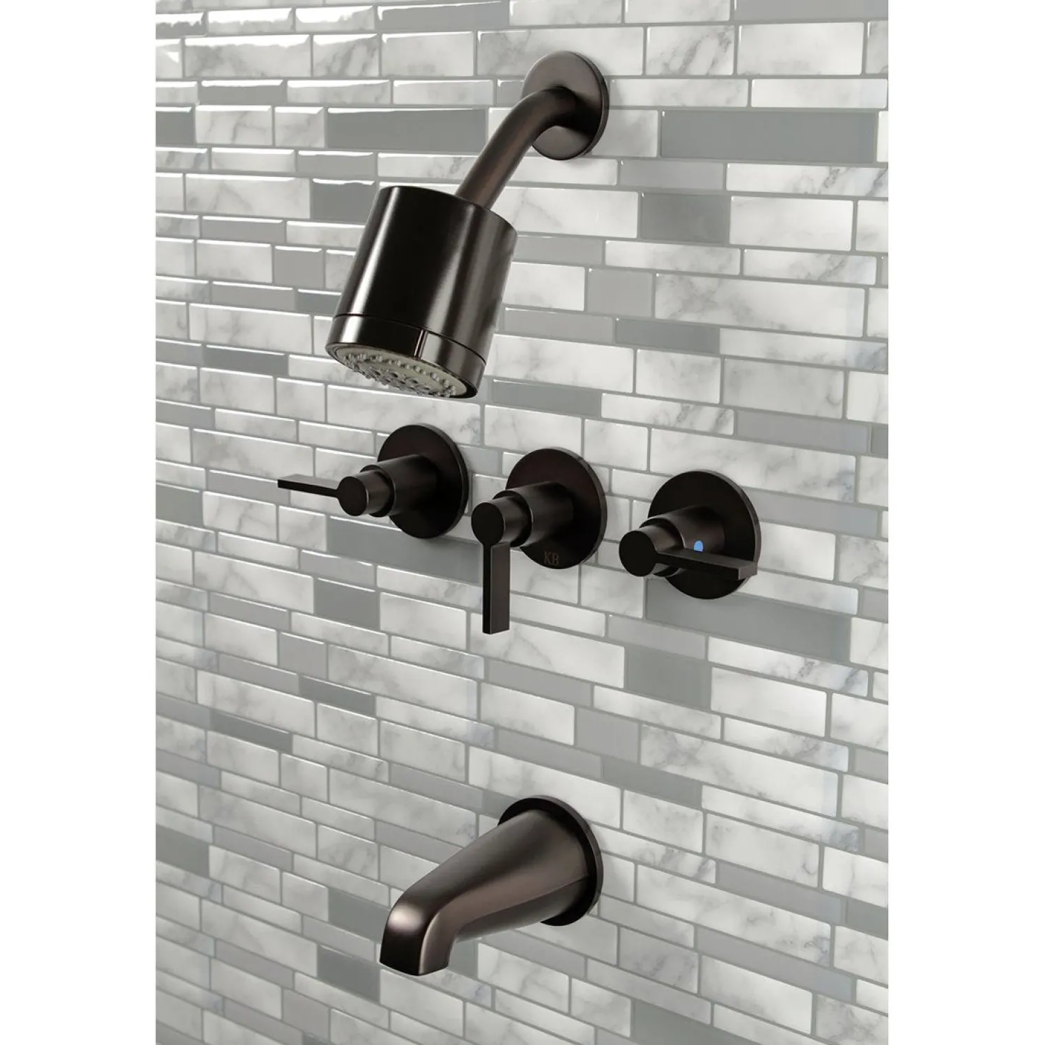 Discount NuvoFusion Three-Handle Tub and Shower Faucet Tub & Shower Sets|Tub Faucets