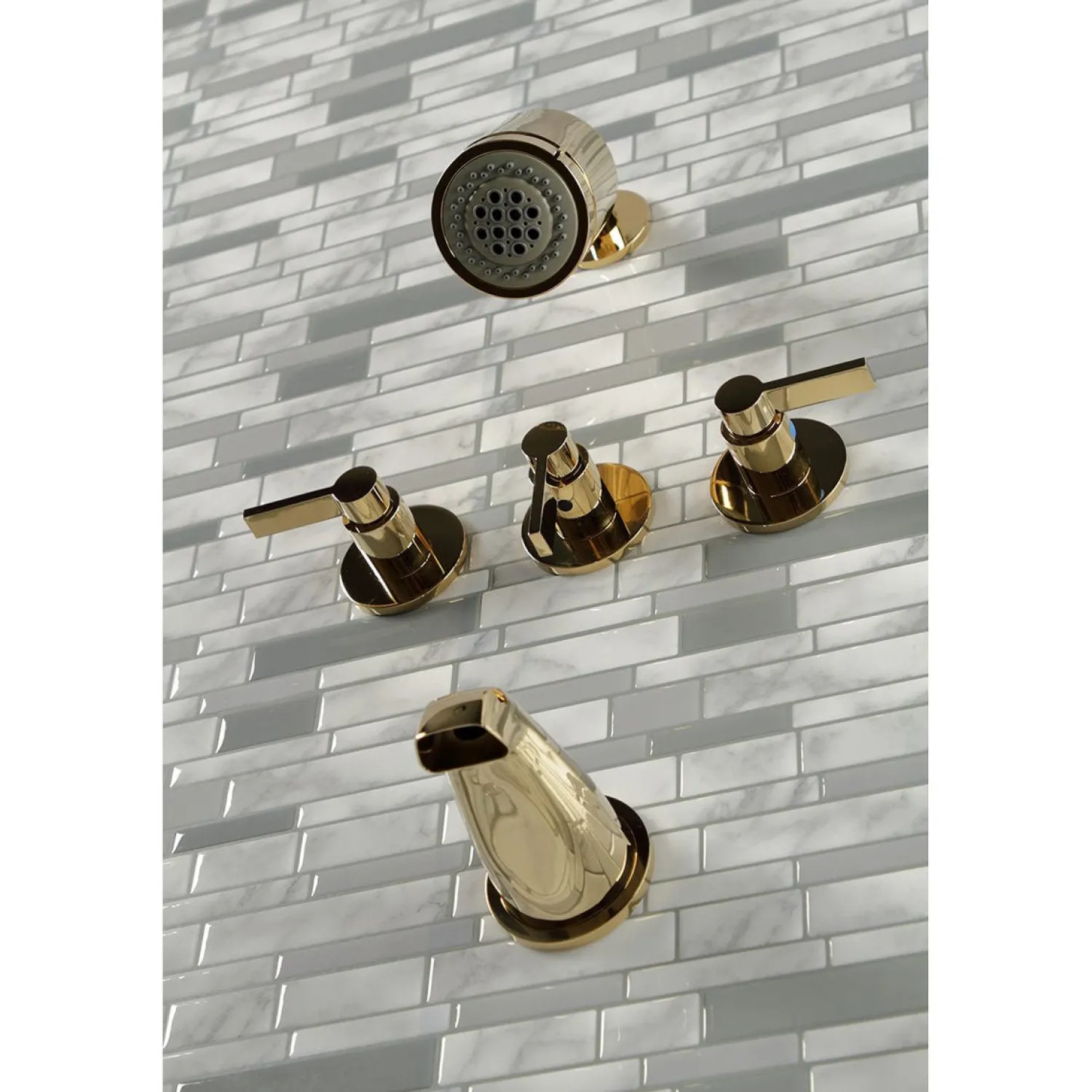 Discount NuvoFusion Three-Handle Tub and Shower Faucet Tub & Shower Sets|Tub Faucets