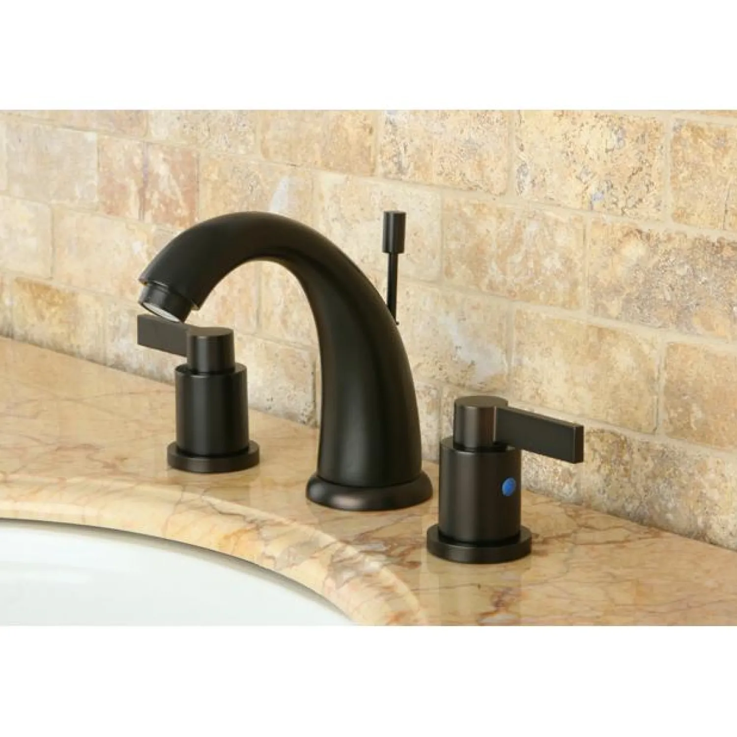 Discount NuvoFusion 8" to 16" Widespread Double Handle Lavatory Faucet with Brass Pop-up 8" Widespread