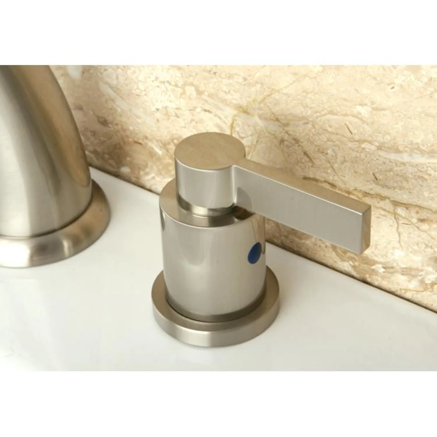 Discount NuvoFusion 8" to 16" Widespread Double Handle Lavatory Faucet with Brass Pop-up 8" Widespread