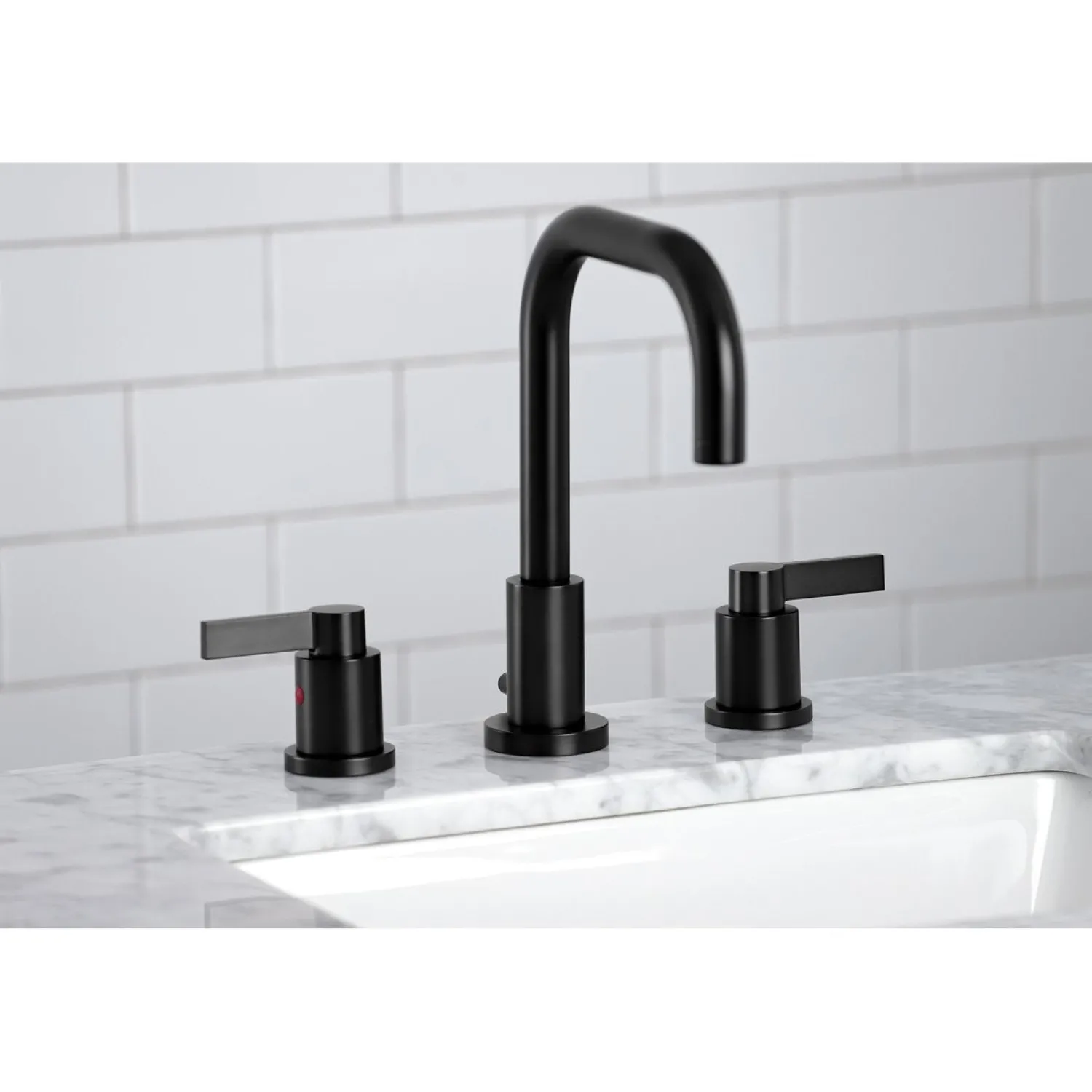 Outlet NuvoFusion Widespread Bathroom Faucet with Brass Pop-Up 8" Widespread
