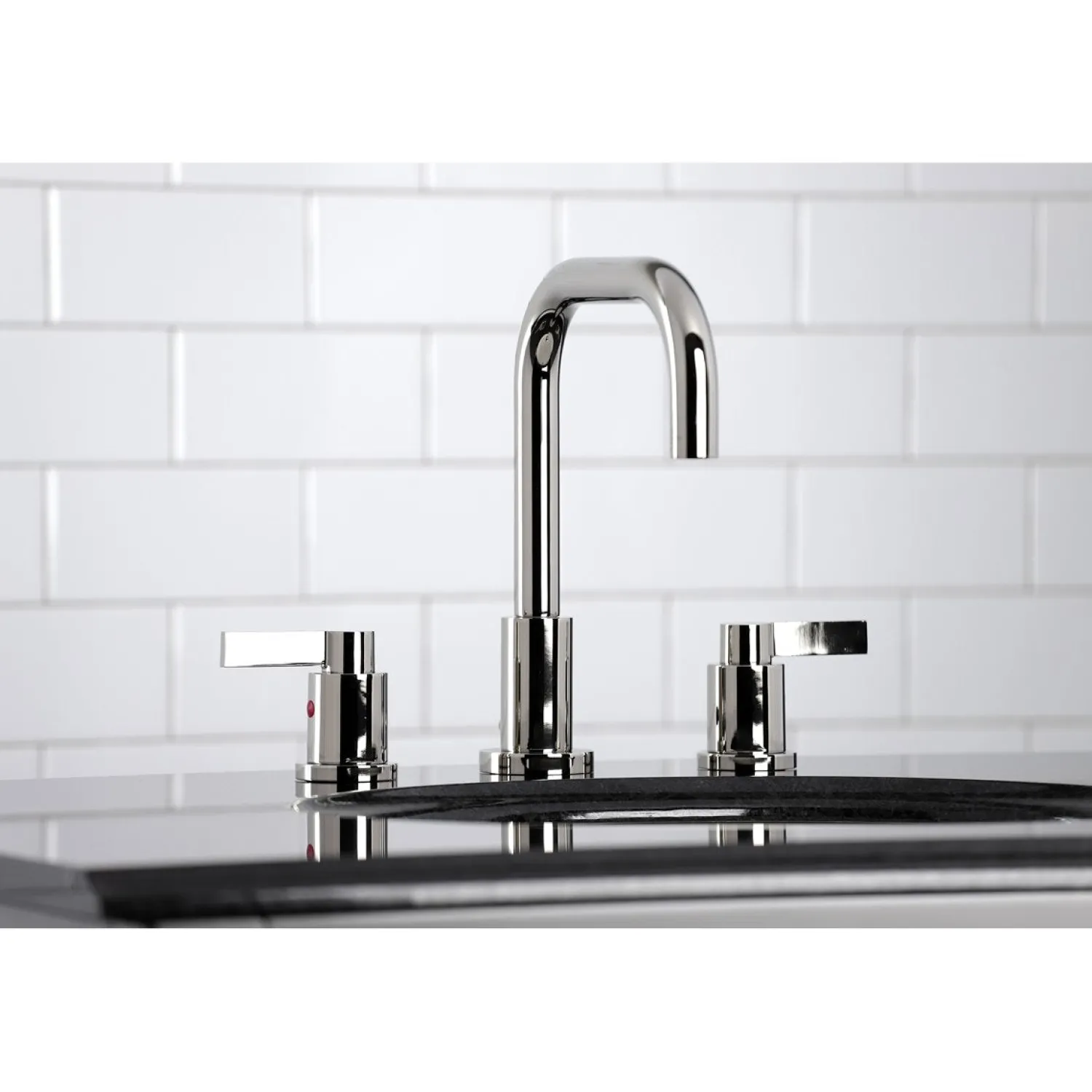 Outlet NuvoFusion Widespread Bathroom Faucet with Brass Pop-Up 8" Widespread