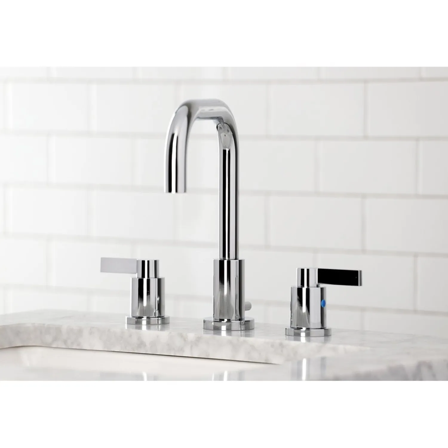 Outlet NuvoFusion Widespread Bathroom Faucet with Brass Pop-Up 8" Widespread