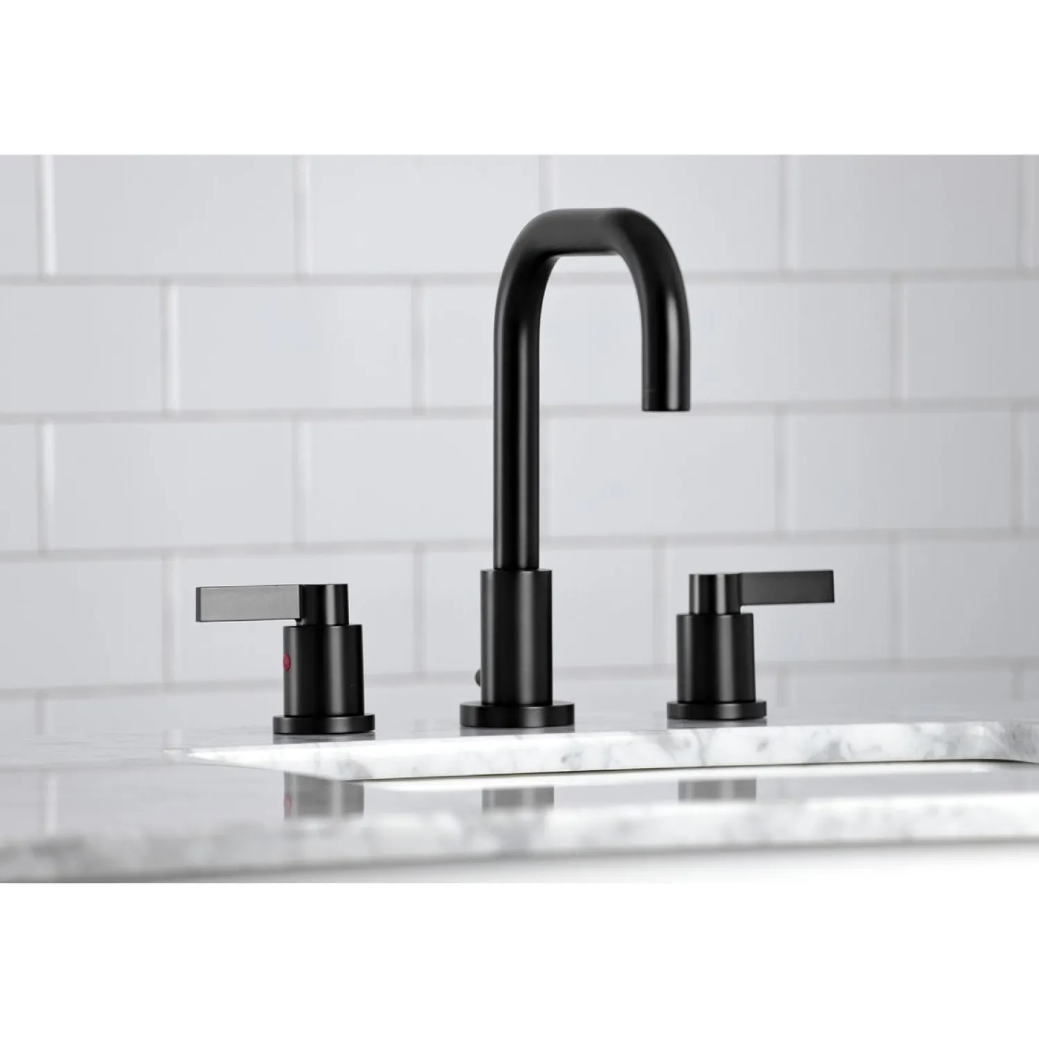 Outlet NuvoFusion Widespread Bathroom Faucet with Brass Pop-Up 8" Widespread