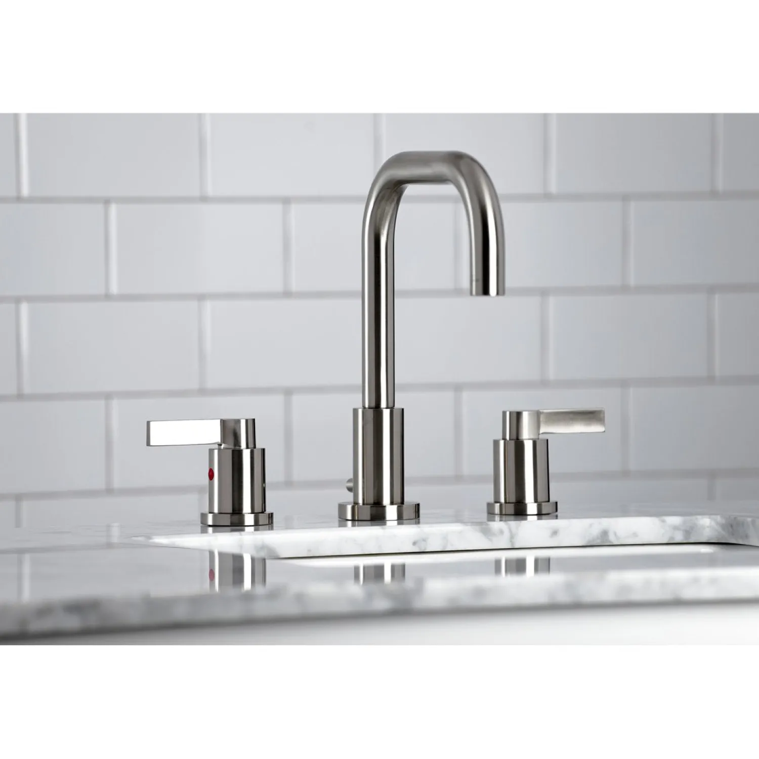 Outlet NuvoFusion Widespread Bathroom Faucet with Brass Pop-Up 8" Widespread