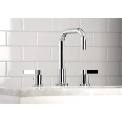 Outlet NuvoFusion Widespread Bathroom Faucet with Brass Pop-Up 8