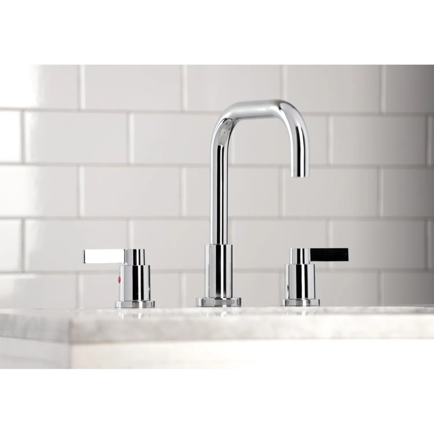 Outlet NuvoFusion Widespread Bathroom Faucet with Brass Pop-Up 8" Widespread