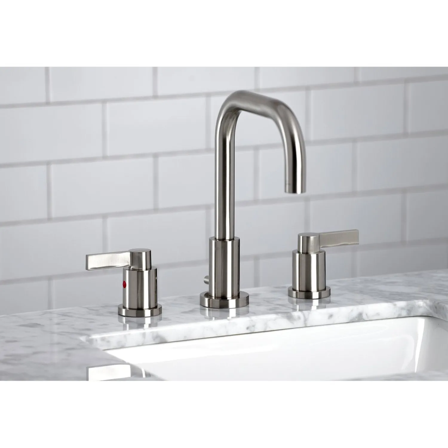 Outlet NuvoFusion Widespread Bathroom Faucet with Brass Pop-Up 8" Widespread