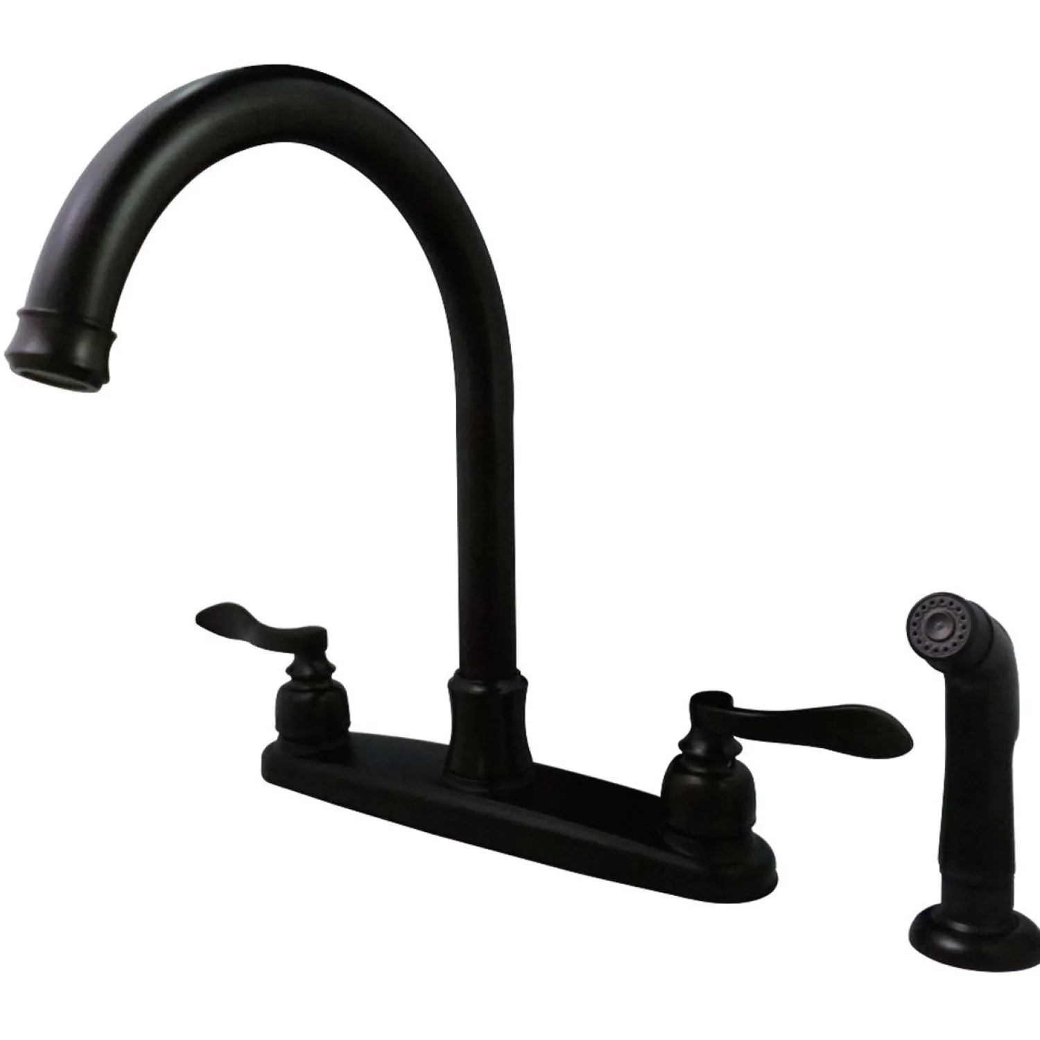 Hot NuWave French 8-Inch Center Gooseneck Kitchen Faucet Faucets With Side Spray
