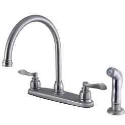 Clearance NuWave French 8" Center Gooseneck Kitchen Faucet Faucets With Side Spray