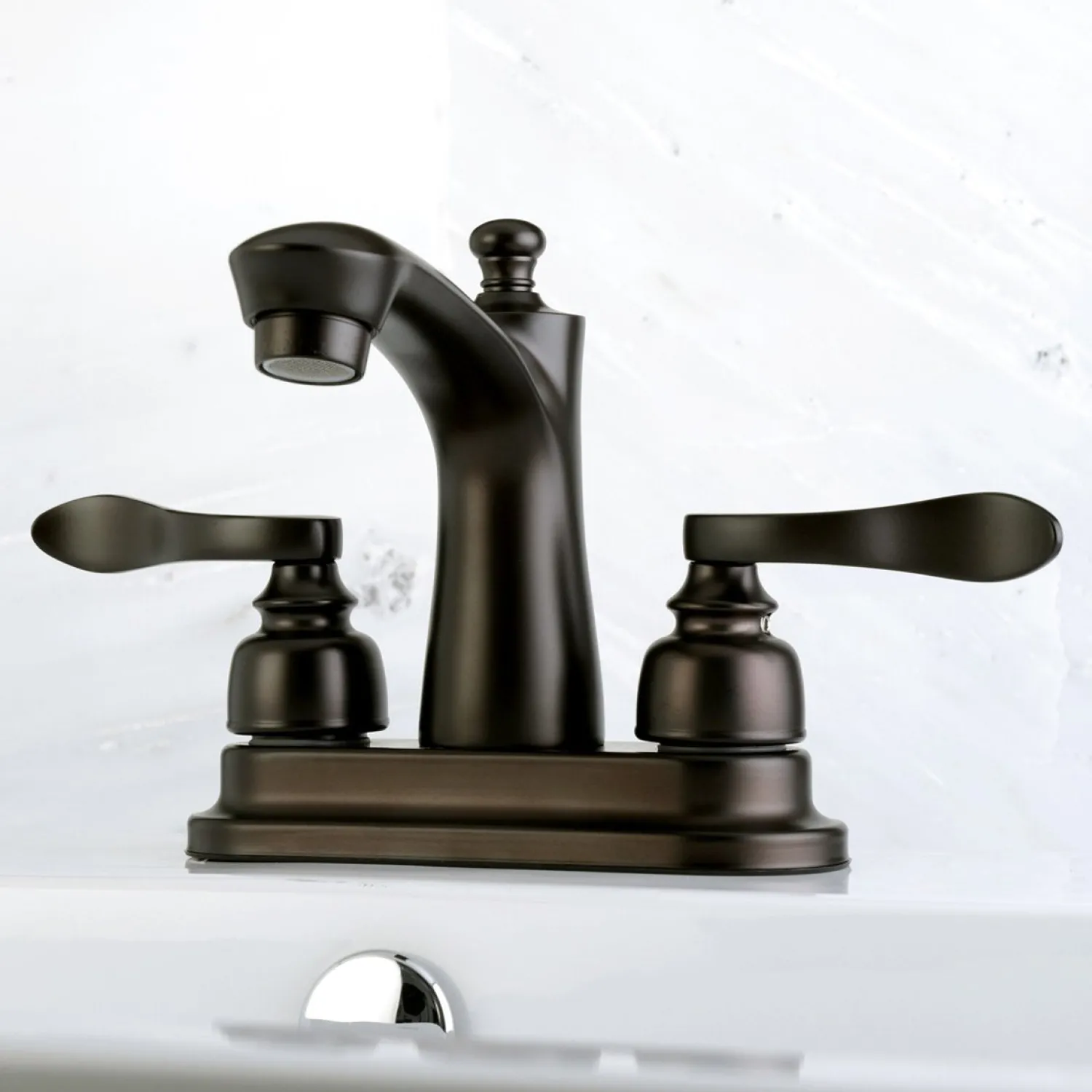 NuWave French Deck Mount 4" Centerset Bathroom Faucet 4" Center Set