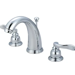 New Nuwave French Two Handle 8" to 16" Widespread Lavatory Faucet with Brass Pop-up 8" Widespread