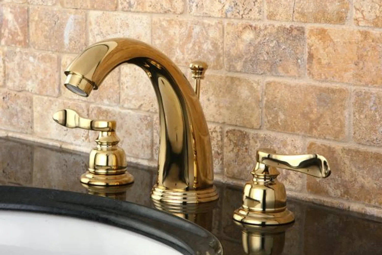 New NuWave French Widespread Lavatory Faucet with ABS/Brass Pop-up Tub Faucets