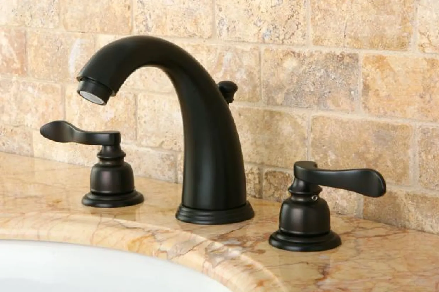 New NuWave French Widespread Lavatory Faucet with ABS/Brass Pop-up Tub Faucets