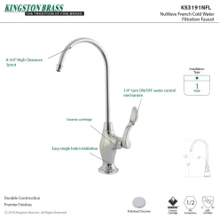 Best NuWave French Single Handle Water Filtration Faucet Single Hole