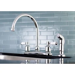New Paris Deck Mount Centerset Kitchen Faucet Faucets With Side Spray