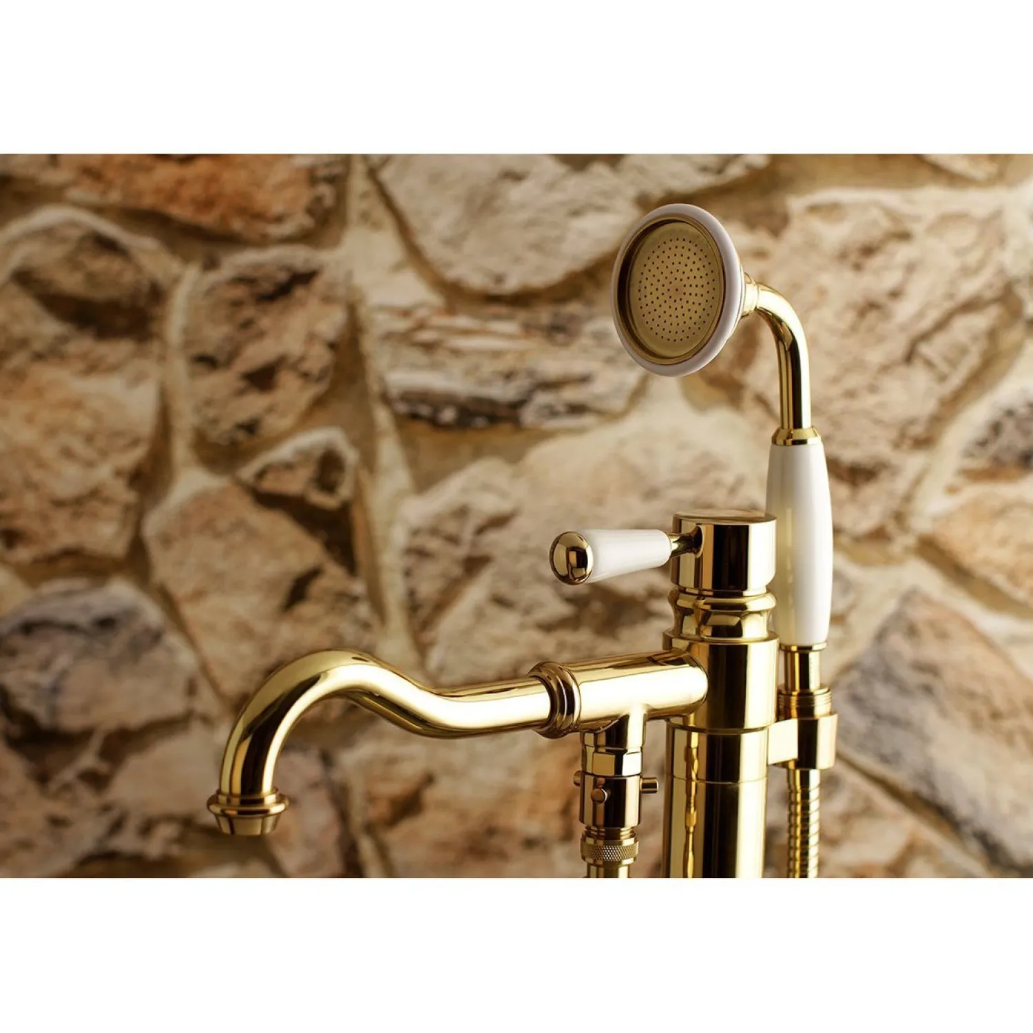 Paris Freestanding Tub Faucet with Hand Shower and Single Handle Free Standing Tub Fillers|Tub Faucets