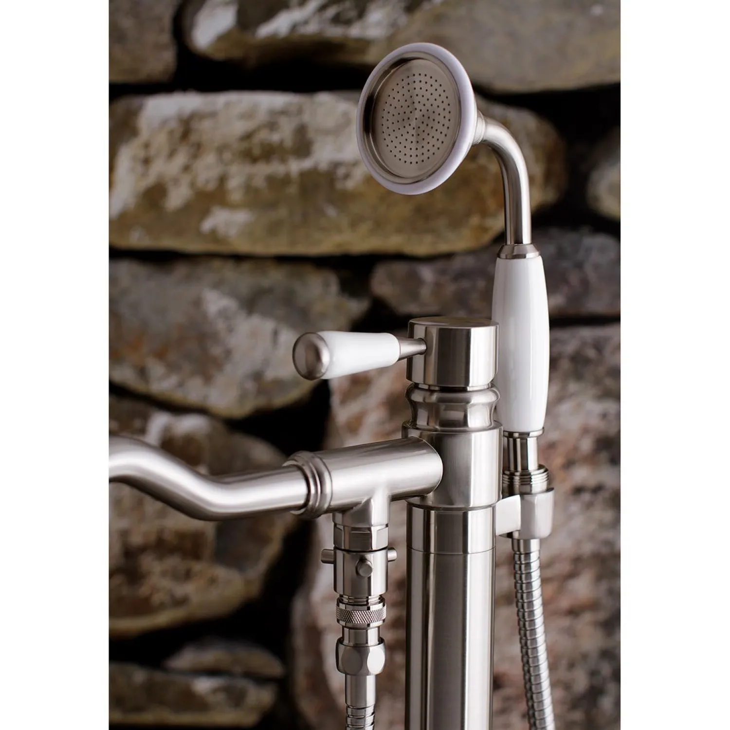 Paris Freestanding Tub Faucet with Hand Shower and Single Handle Free Standing Tub Fillers|Tub Faucets