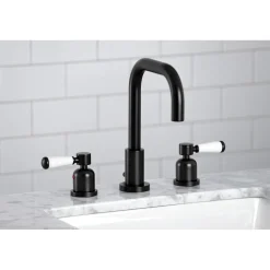 Discount Paris Widespread Bathroom Faucet with Brass Pop-Up 8