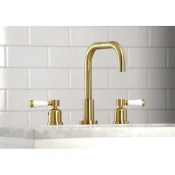 Discount Paris Widespread Bathroom Faucet with Brass Pop-Up 8