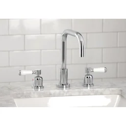 Discount Paris Widespread Bathroom Faucet with Brass Pop-Up 8