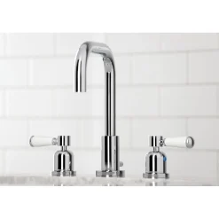 Discount Paris Widespread Bathroom Faucet with Brass Pop-Up 8