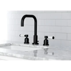 Discount Paris Widespread Bathroom Faucet with Brass Pop-Up 8