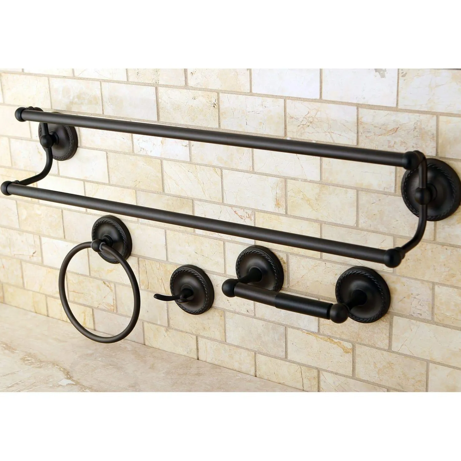 Discount 4-Piece Bathroom Accessories Set in Oil Rubbed Bronze Accessory Packages