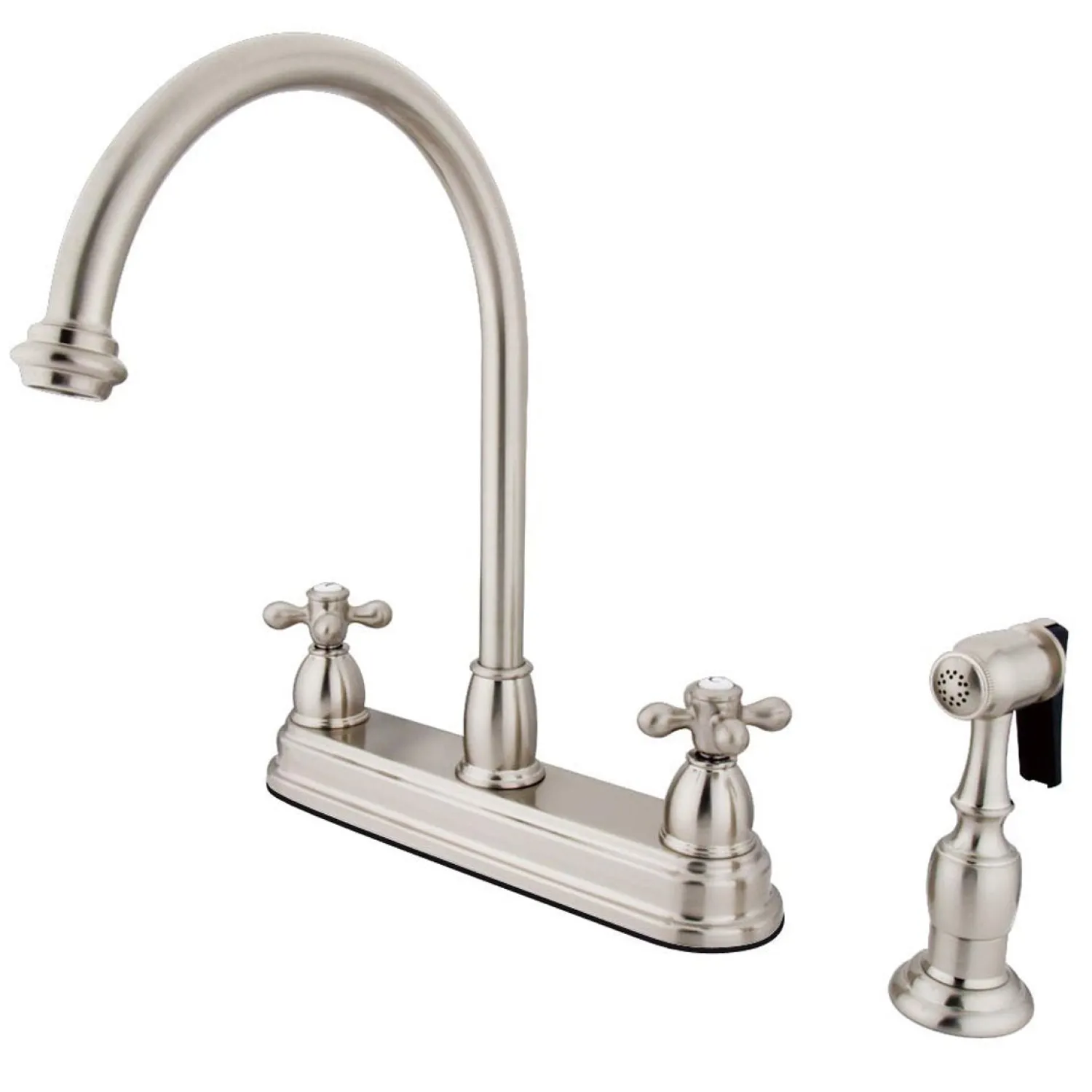 New Restoration Classic Two Handle 8" Kitchen Faucet with Brass Sprayer Faucets With Side Spray