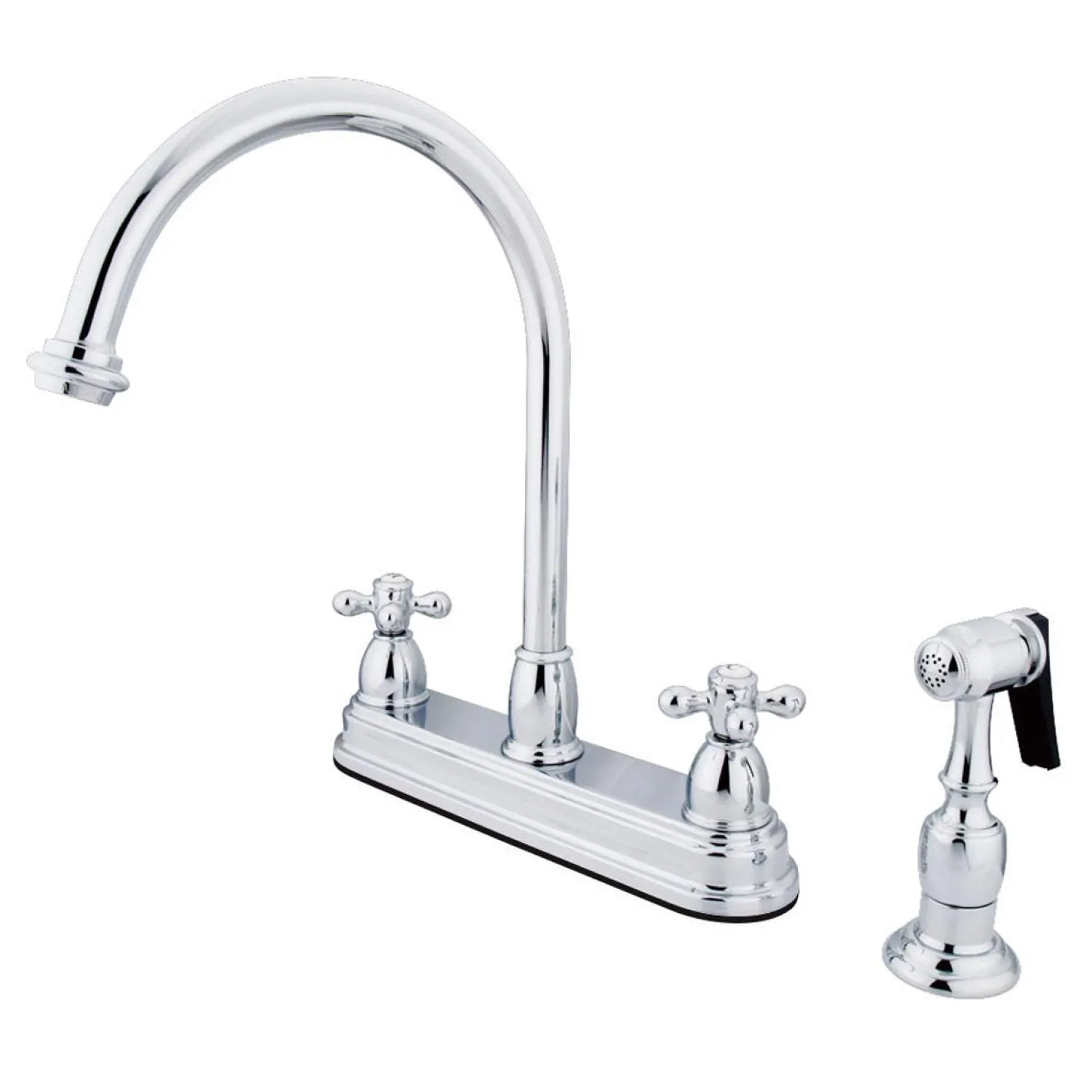 New Restoration Classic Two Handle 8" Kitchen Faucet with Brass Sprayer Faucets With Side Spray