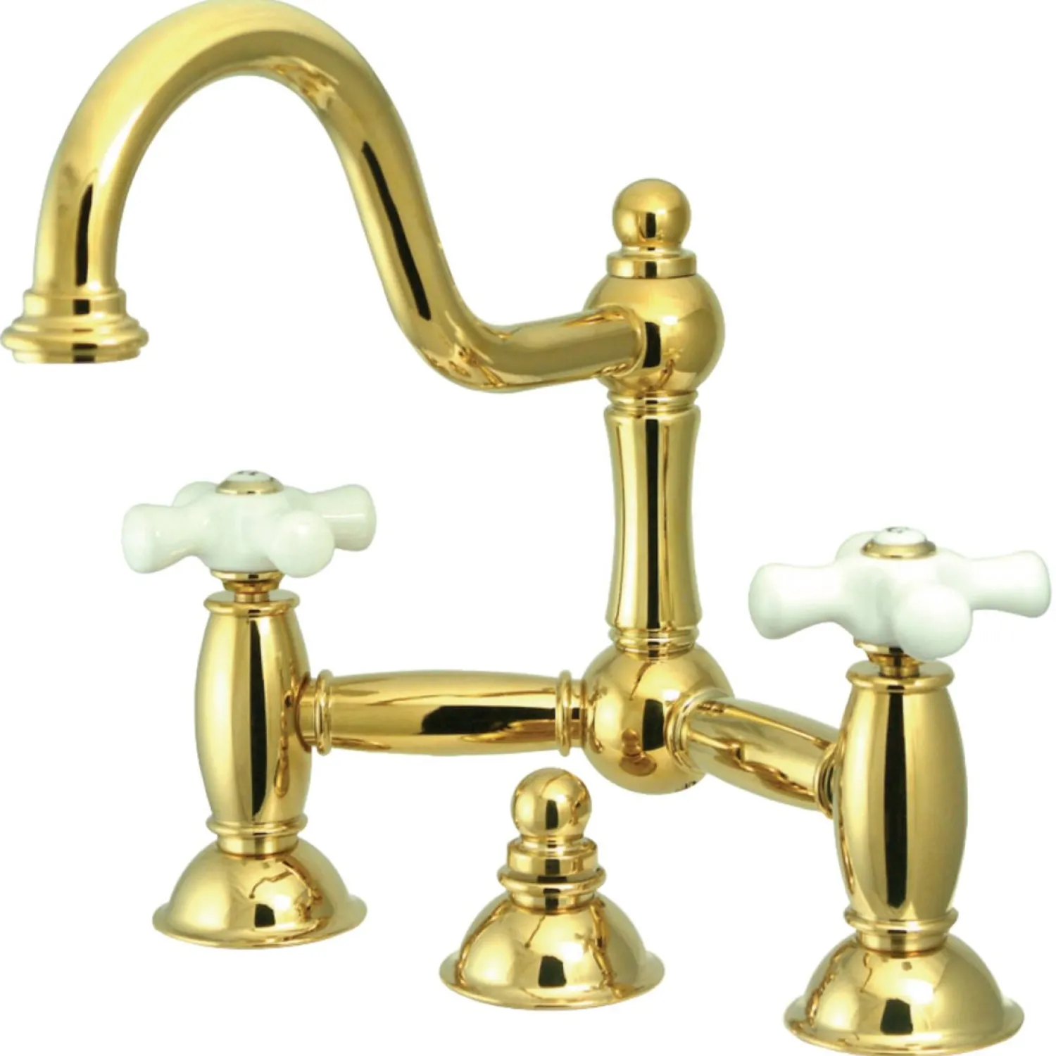 Online Restoration Cross-Handle Bathroom Bridge Faucet 8" Widespread