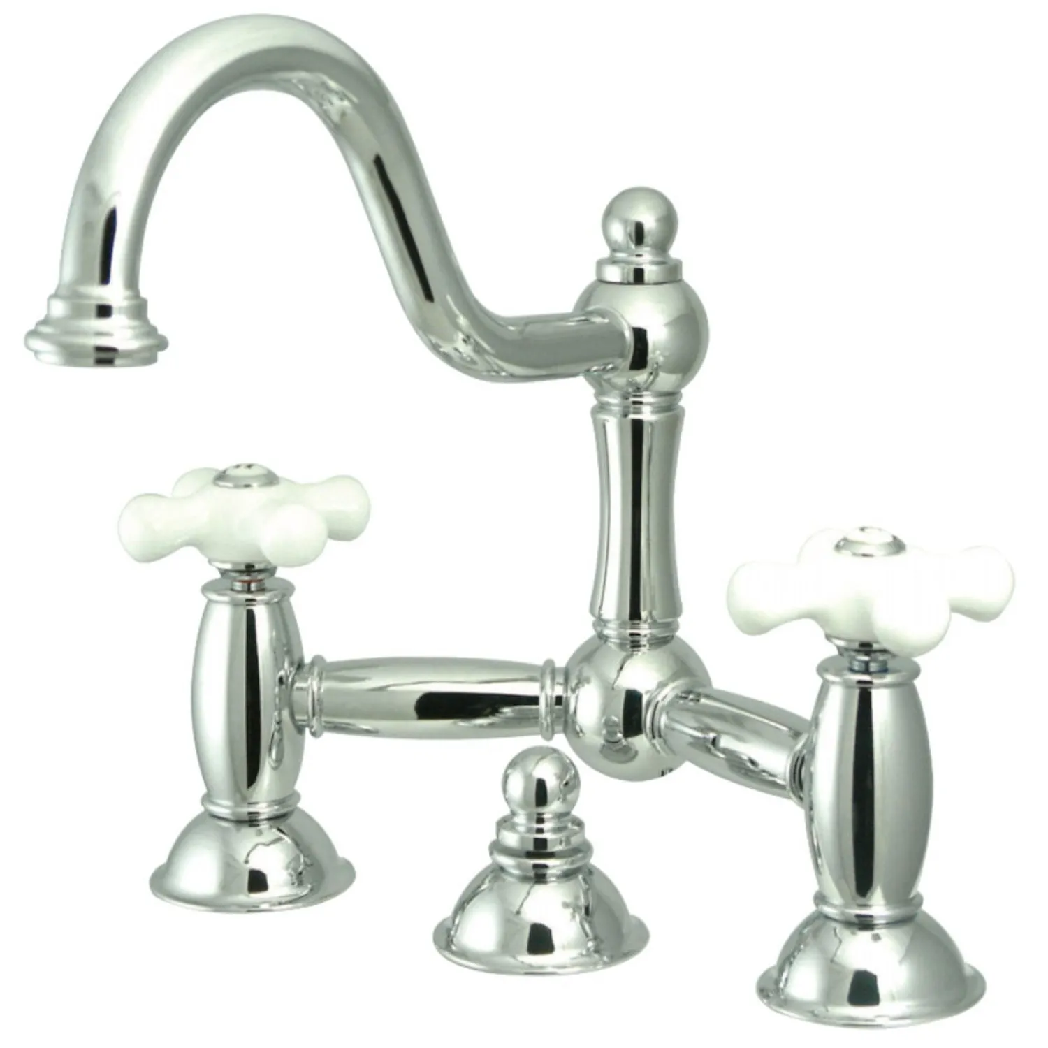 Online Restoration Cross-Handle Bathroom Bridge Faucet 8" Widespread