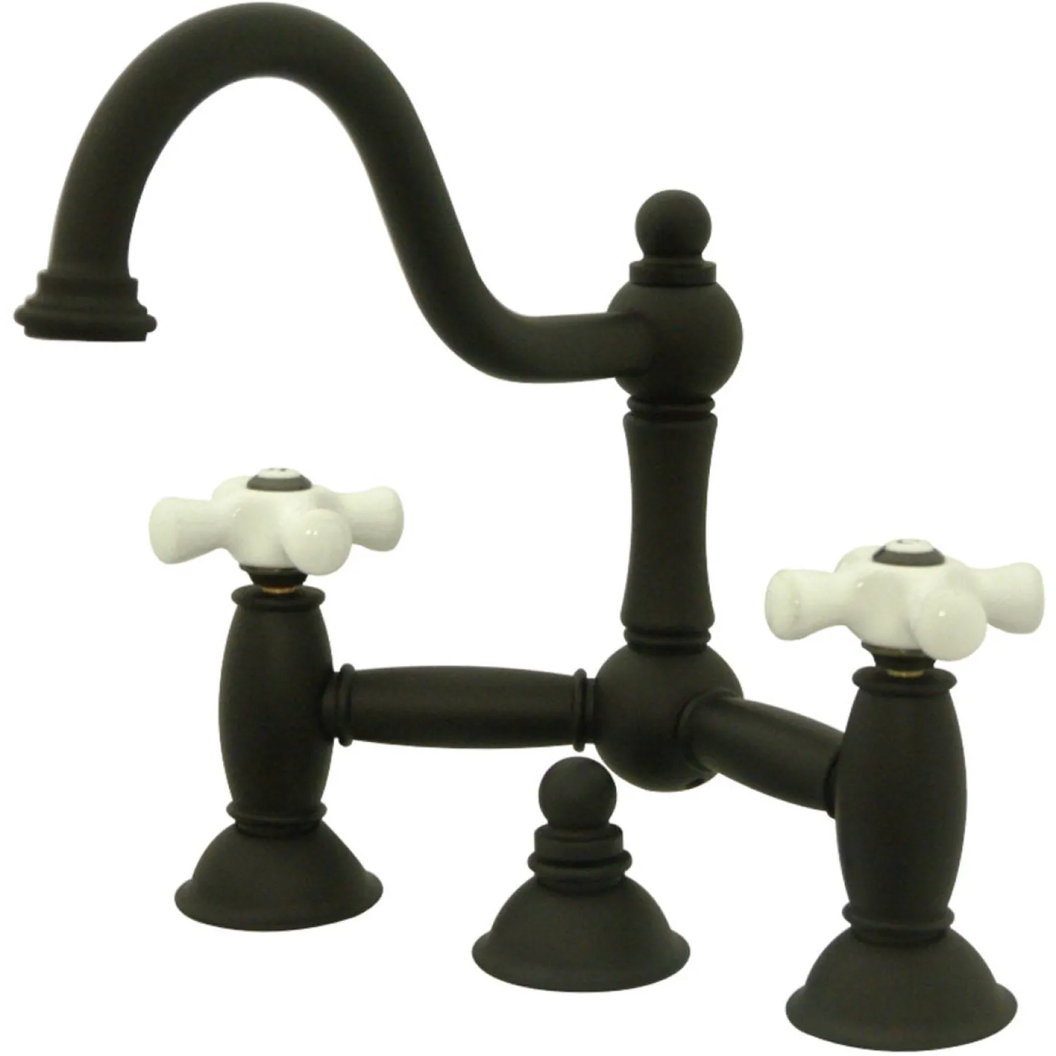 Online Restoration Cross-Handle Bathroom Bridge Faucet 8" Widespread