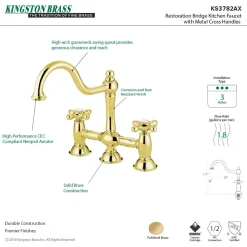 Discount Restoration Deck Mount Kitchen Bridge Faucet Bridge Faucets