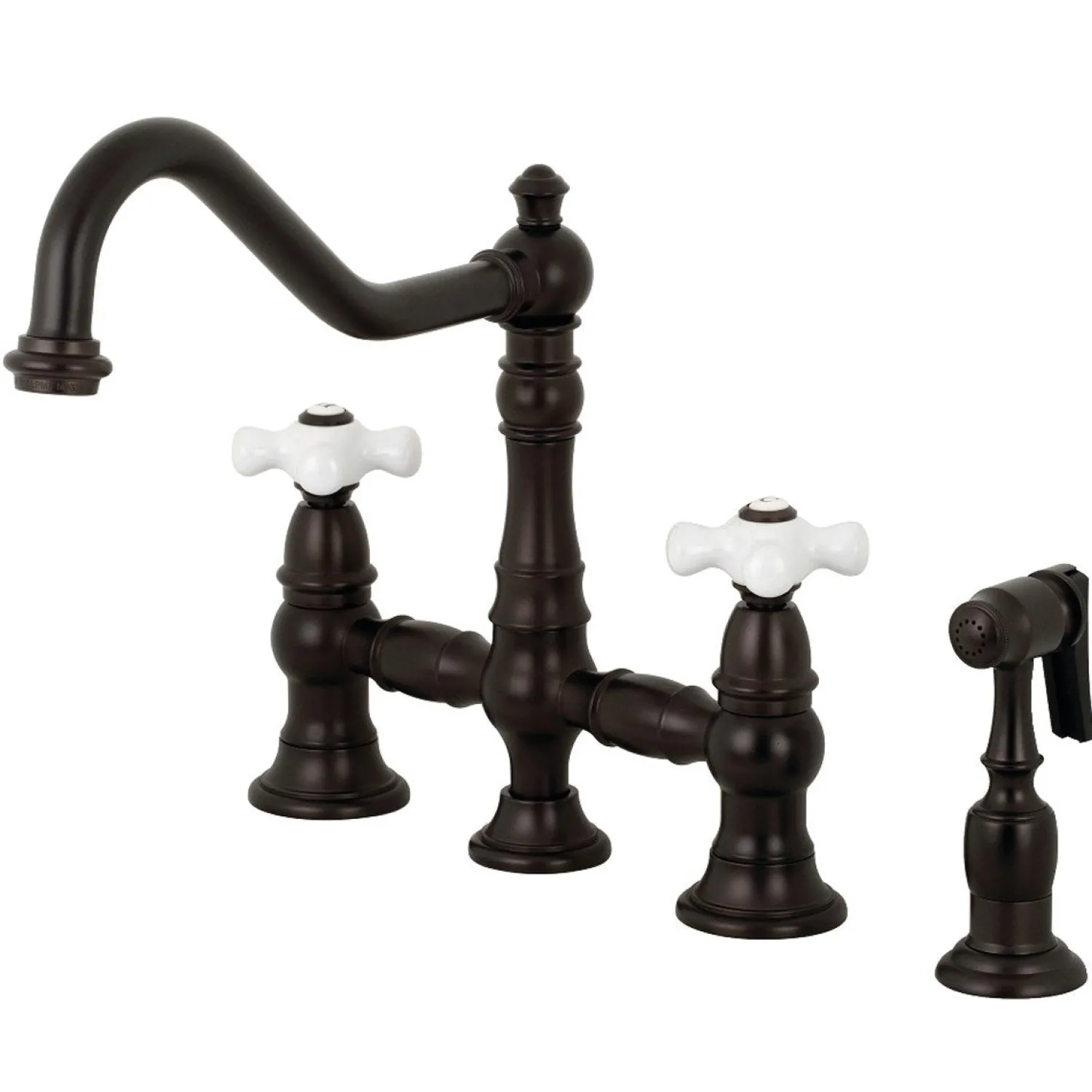 Sale Restoration Deck Mount 8" Bridge Kitchen Faucet with Sprayer Faucets With Side Spray|Bridge Faucets