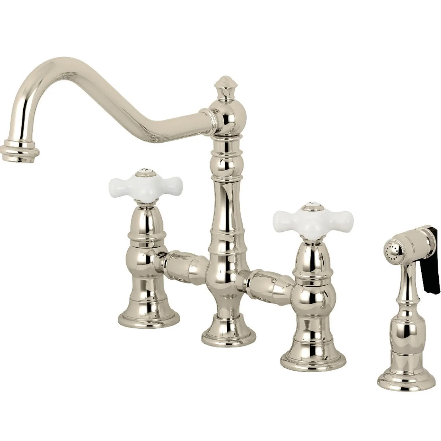 Sale Restoration Deck Mount 8" Bridge Kitchen Faucet with Sprayer Faucets With Side Spray|Bridge Faucets