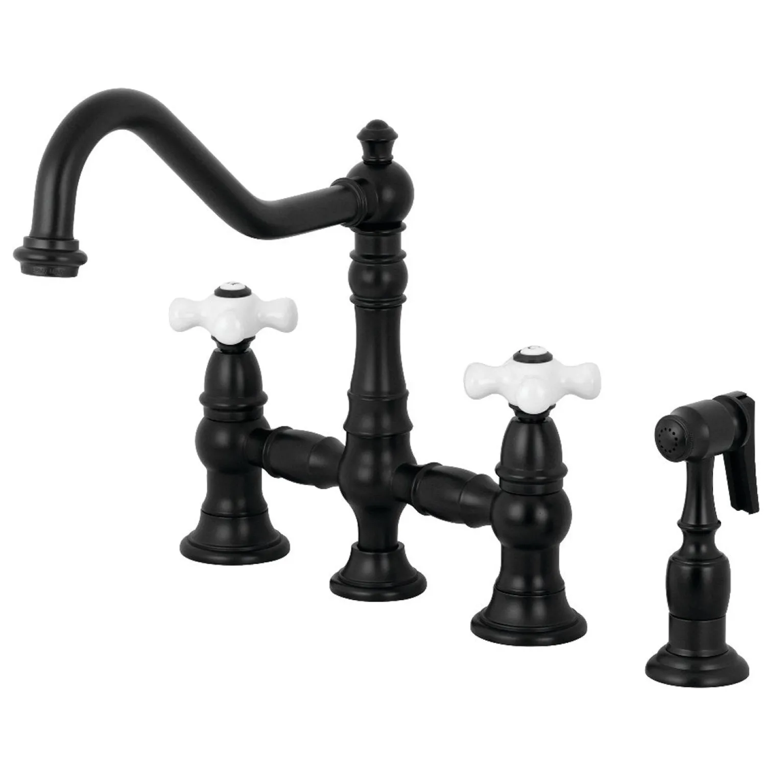 Sale Restoration Deck Mount 8" Bridge Kitchen Faucet with Sprayer Faucets With Side Spray|Bridge Faucets
