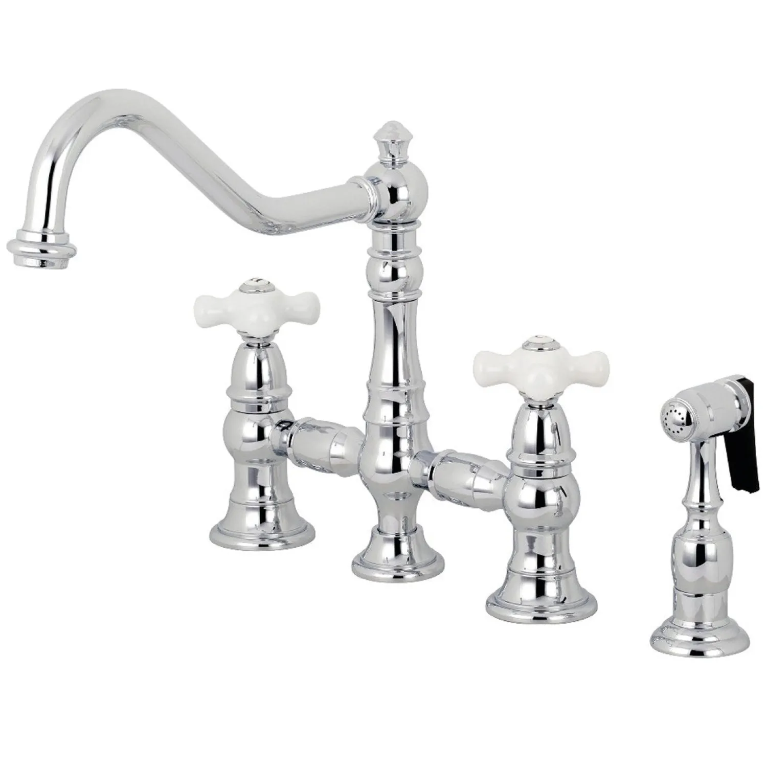Sale Restoration Deck Mount 8" Bridge Kitchen Faucet with Sprayer Faucets With Side Spray|Bridge Faucets